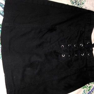 Black Tie Mini Skirt